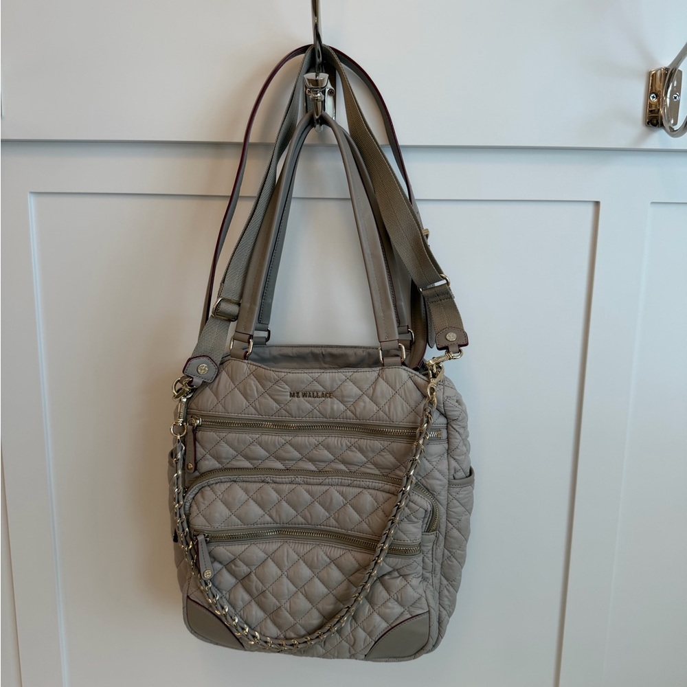 MZ Wallace Gray Quilted Backpack